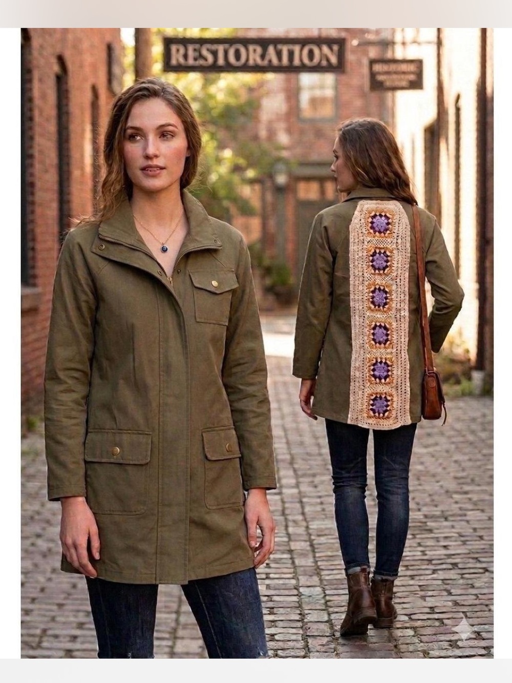 Earthbound Trading Co Crochet Utility Jacket